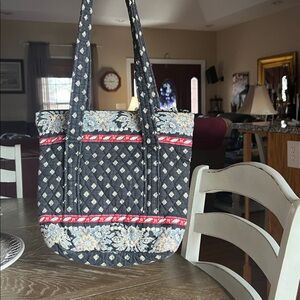 Vera Bradley Retired Elegant Black Quilted Tote Bag